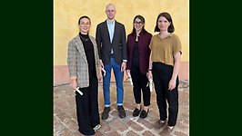 Four of the five Pro Futura Scientia XX Fellows with their diplomas